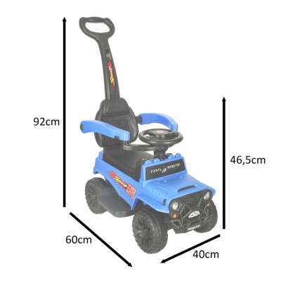 Push ride off-road car with sound and lights blue