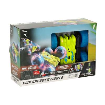 RC Revolt Flip Speeder remote control car with glowing wheels