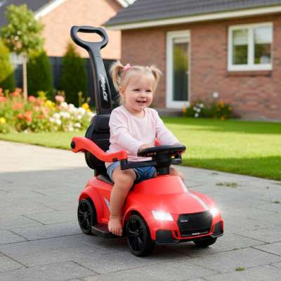Ride on push car with sound lights red