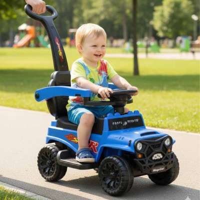 Ride on push car with sounds and lights blue