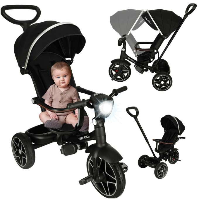 Rowerek trójkołowy TRIKE FIX Elite 2w1 rower spacerówka 6w1 czarny