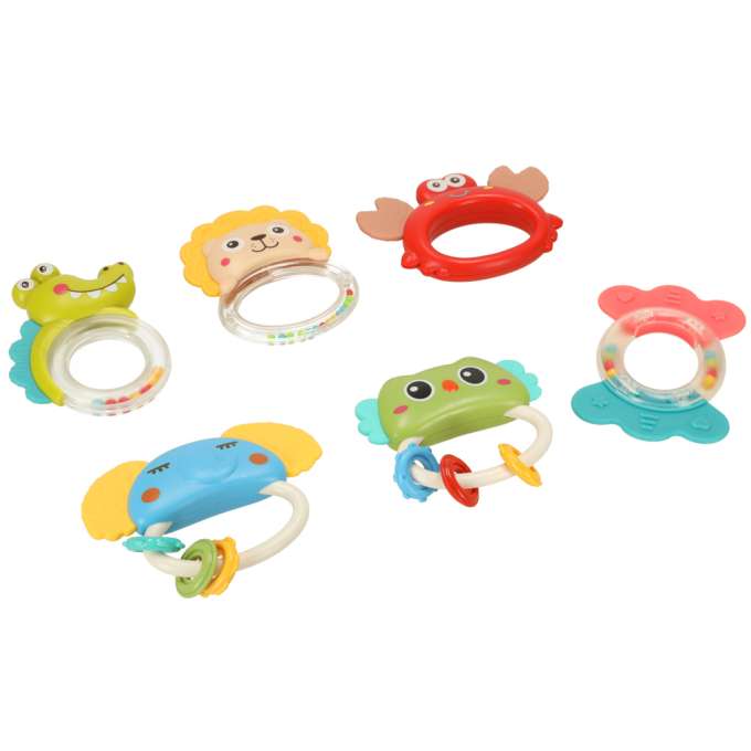 Sensory teether rattle set of 6. Bibi-inn