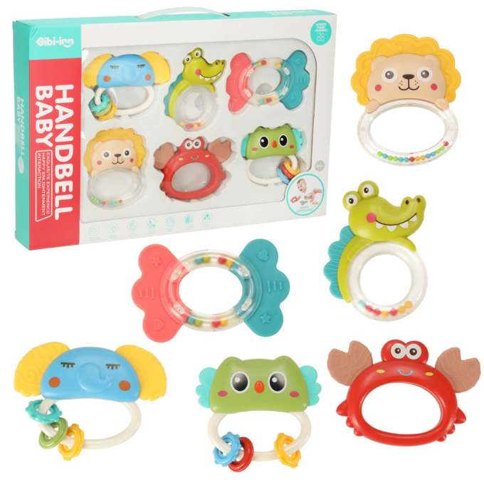 Sensory teether rattle set of 6. Bibi-inn