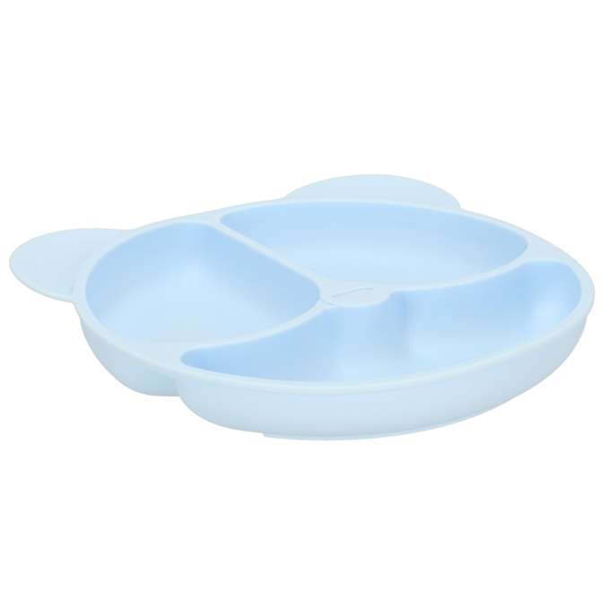 Silicone children's dishes teddy bear light blue 4el