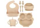 Silicone dishes for children owl beige 9 elements 2