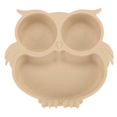 Silicone dishes for children owl beige 9 elements