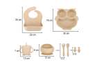 Silicone dishes for children owl beige 9 elements 11