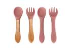 Silicone dishes for children squirrel 9 elements dark pink 8