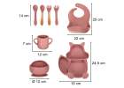 Silicone dishes for children squirrel 9 elements dark pink 9