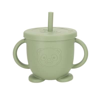 Silicone dishes for kids owl milita green