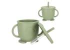 Silicone dishes for kids owl milita green 10