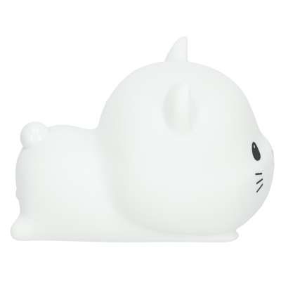 Silicone night light white RGB cat lying down