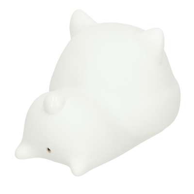 Silicone night light white RGB cat lying down