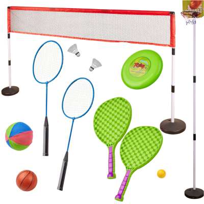 Sports set 5in1 badminton basketball volleyball tennis frisbee