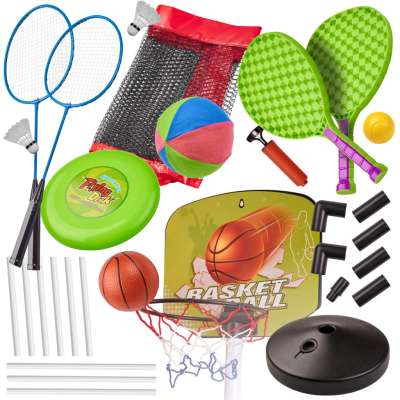 Sports set 5in1 badminton basketball volleyball tennis frisbee