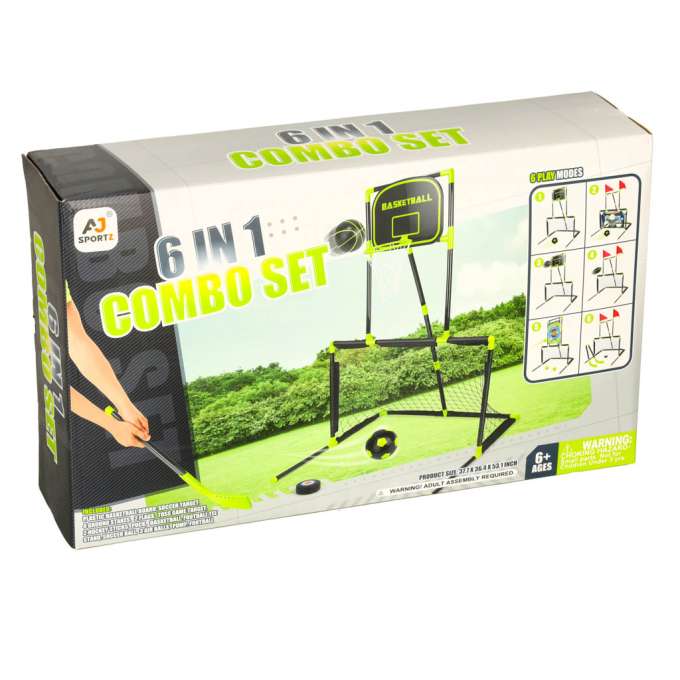 Sports set 6in1 goal basket field hockey ball shield