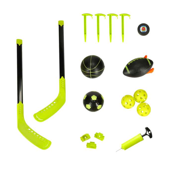 Sports set 6in1 goal basket field hockey ball shield
