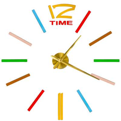 Sticker wall clock 1 digit colour 100-120cm