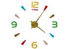Sticker wall clock 4 digits yellow colour 1