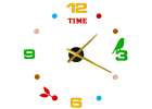 Sticker wall clock with coloured numerals 80-90cm 1