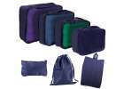 Suitcase organizers travel set 7 pieces clothes storage accessories waterproof bags navy blue 1