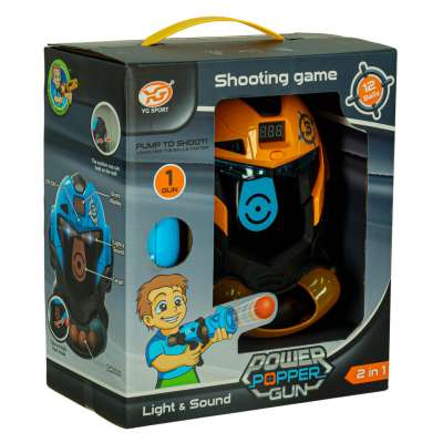 Target shooting robot head arcade game set gun + balls