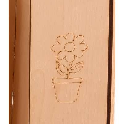 Wooden house for children with a board and table