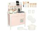 Wooden kitchen pink flowers oven LULILO 1
