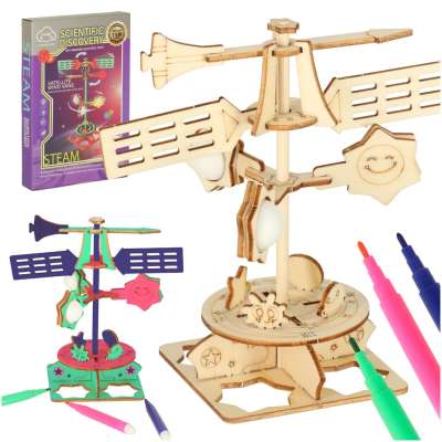 Wooden puzzle 3d scientific model wind vane