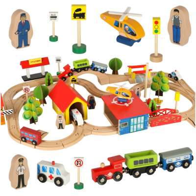 Wooden train locomotive city 69el