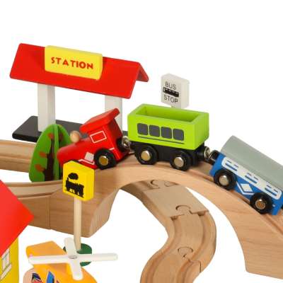 Wooden train locomotive city 69el