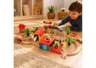 Wooden train locomotive railroad city 69 elements 16