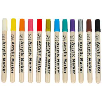 Acrylic fabric markers stone marker pens DIY waterproof markers 12 pcs.