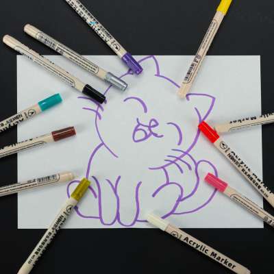 Acrylic fabric markers stone marker pens DIY waterproof markers 12 pcs.