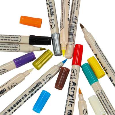 Acrylic fabric markers stone marker pens DIY waterproof markers 12 pcs.