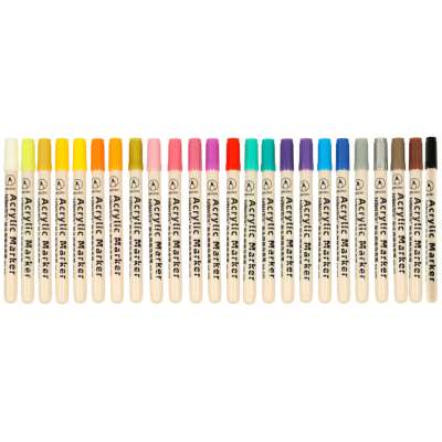 Acrylic fabric markers stone marker pens DIY waterproof markers 24 pcs.