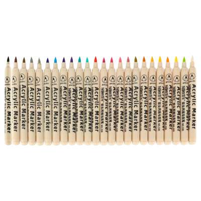 Acrylic fabric markers stone marker pens DIY waterproof markers 24 pcs.