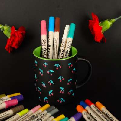 Acrylic fabric markers stone marker pens DIY waterproof markers 24 pcs.
