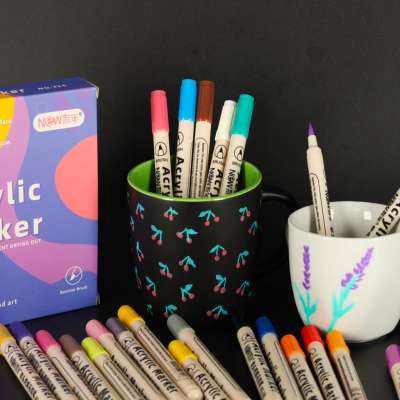 Acrylic fabric markers stone marker pens DIY waterproof markers 24 pcs.