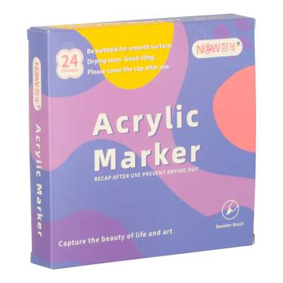 Acrylic fabric markers stone marker pens DIY waterproof markers 24 pcs.
