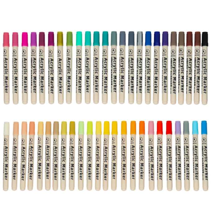 Acrylic fabric markers stone marker pens DIY waterproof markers 48 pcs.