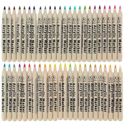 Acrylic fabric markers stone marker pens DIY waterproof markers 48 pcs.