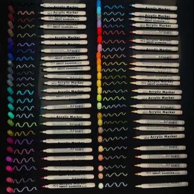 Acrylic fabric markers stone marker pens DIY waterproof markers 48 pcs.