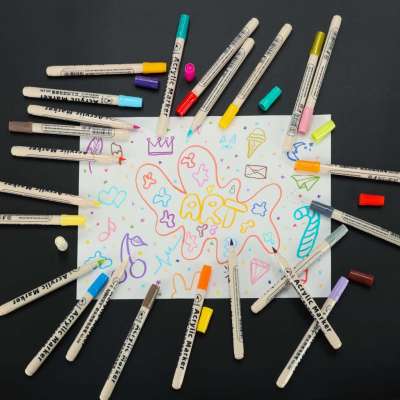 Acrylic fabric markers stone marker pens DIY waterproof markers 48 pcs.