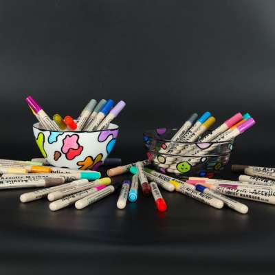 Acrylic fabric markers stone marker pens DIY waterproof markers 48 pcs.