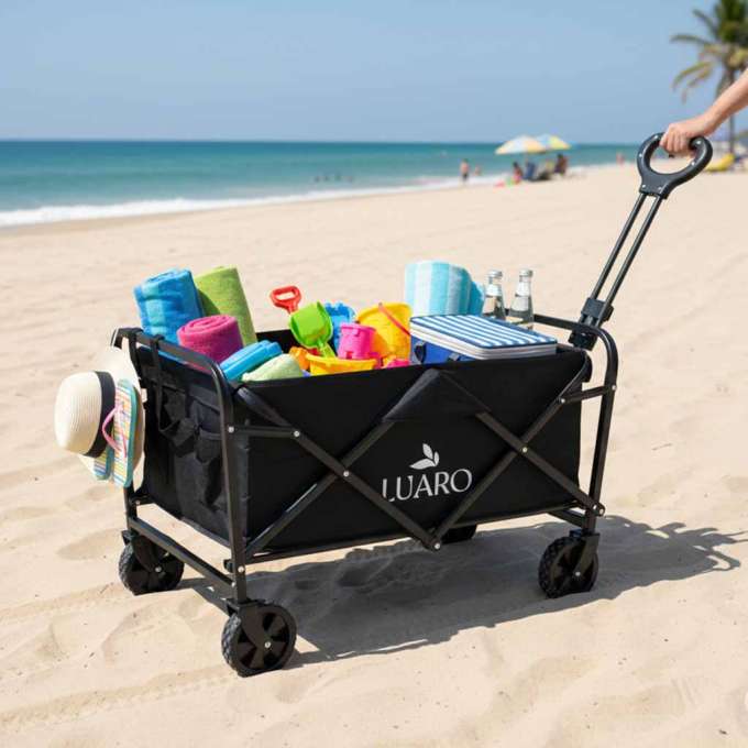 Beach shopping transport cart foldable 100l