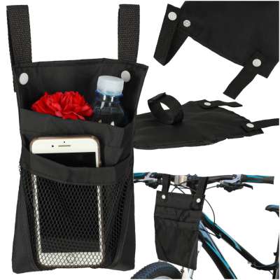 Bike scooter handlebars phone pannier bag black