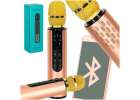 Bluetooth wireless karaoke microphone gold 2
