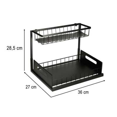 Cabinet organiser for the kitchen bathroom two-level