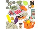 Cash register for children supermarket shop scanner calculator basket with accessories 36 el. 1